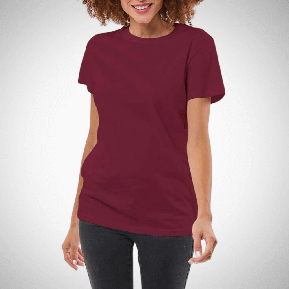 βαμβακερό t-shirt σε μπορντώ