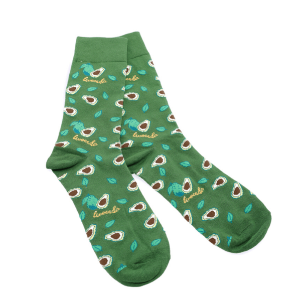 Πράσινη κάλτσα με σχέδιο αβοκάντο