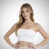 Strapless top Suga Style σε one size, μπουστάκι χωρίς τιράντες σε μαύρο χρώμα.
