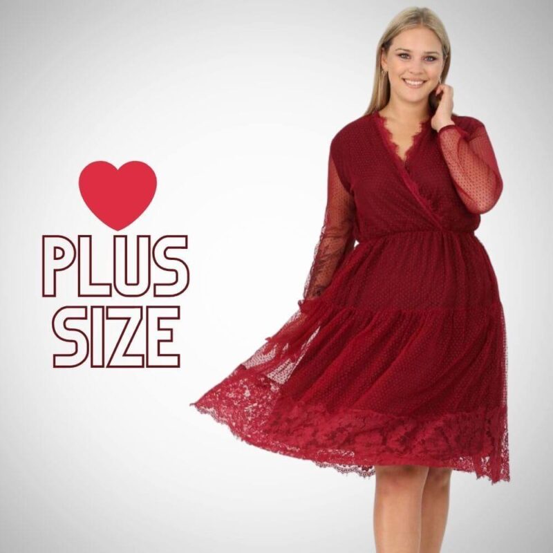 Plus Size - Midi φόρεμα με διαφάνεια