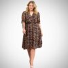 Plus Size - Midi φόρεμα animal print