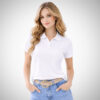 Γυναικεία μπλούζα polo από βαμβάκι με γιακά και κουμπιά, basic σχέδιο σε δύο χρώματα (λευκό/μαύρο).