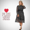 Plus Size - Midi φόρεμα με γεωμετρικό σχέδιο και ζώνη