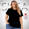 Βαμβακερό plus size T-shirt μαύρο χρώμα Suga Style σε basic γραμμή, ιδανικό για καθημερινές εμφανίσεις