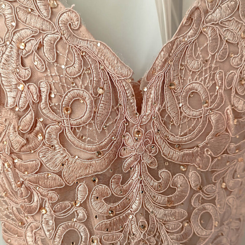 maxi forema me dantela dusty pink suga collection