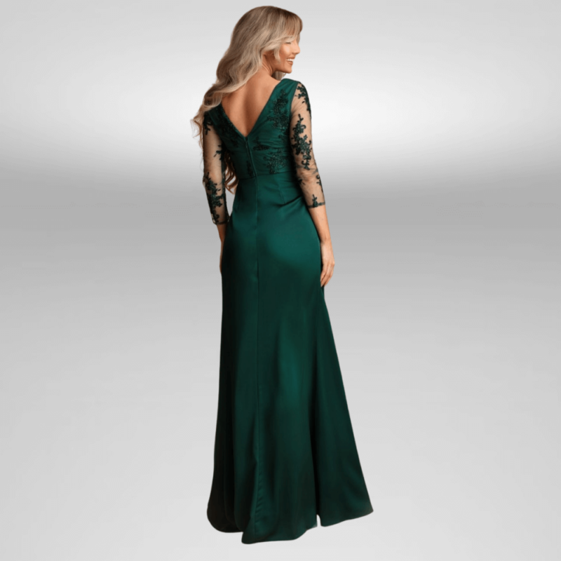 maxi forema smaragdi me manikia vip dress by suga collection