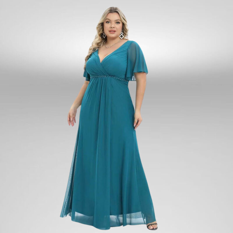 plus size maxi φόρεμα με σκίσιμο vip dress by suga collection