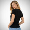 Μαύρο t-shirt γυναικείο με λευκή στάμπα Simple is Beautiful