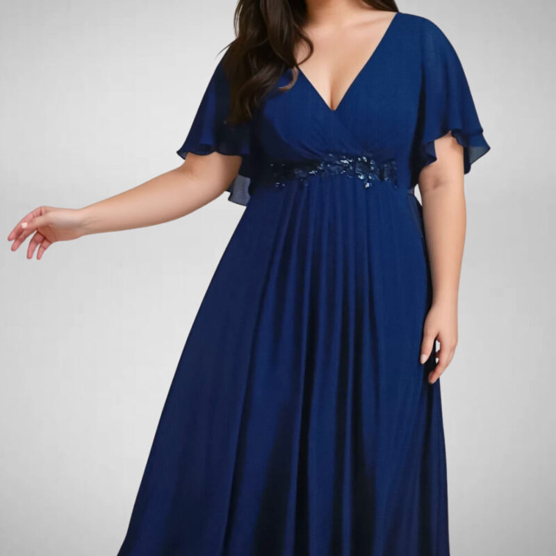 plus size maxi forema deep blue suga style kompsotita se megala megethi