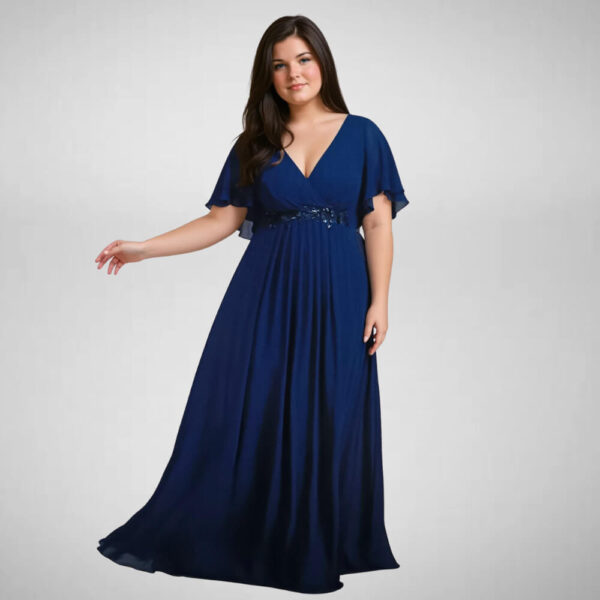 plus size maxi forema deep blue suga style kompsotita se megala megethi