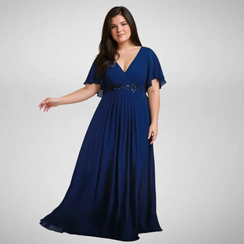 plus size maxi forema deep blue suga style kompsotita se megala megethi