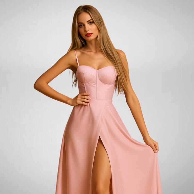 maxi forema saten dusty pink suga collection