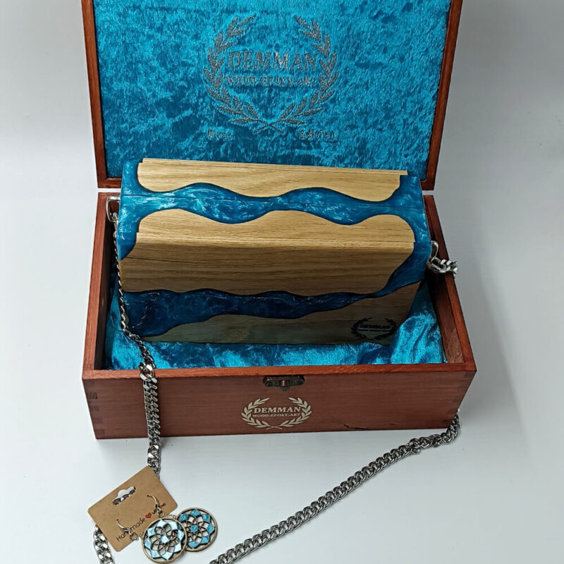Demman Artbag Blue – Χειροποίητη ξύλινη τσάντα σε γαλάζιο