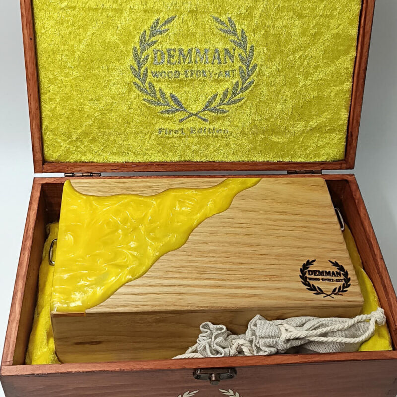 Demman Artbag Yellow – τσάντα από φυσικό ξύλο με μεταλλική αλυσίδα