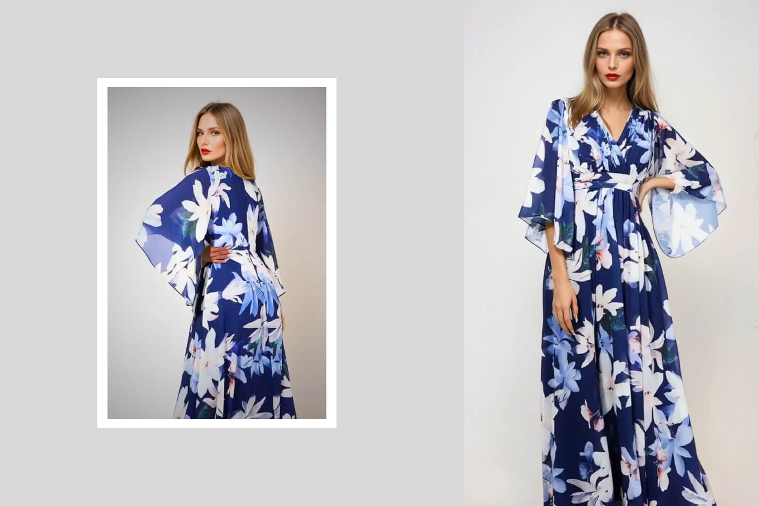 φορέματα floral μπλε για γάμο βάφτιση