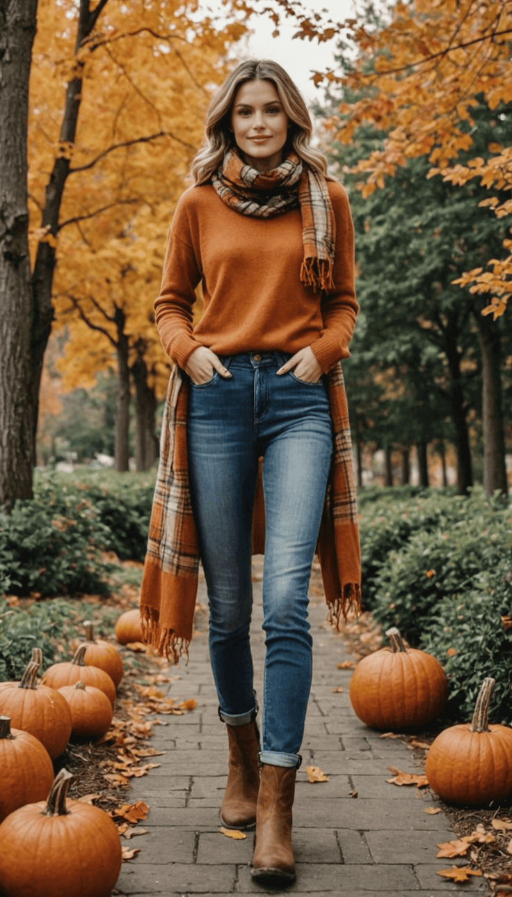 Cozy φθινοπωρινό look με pumpkin spice χρώματα