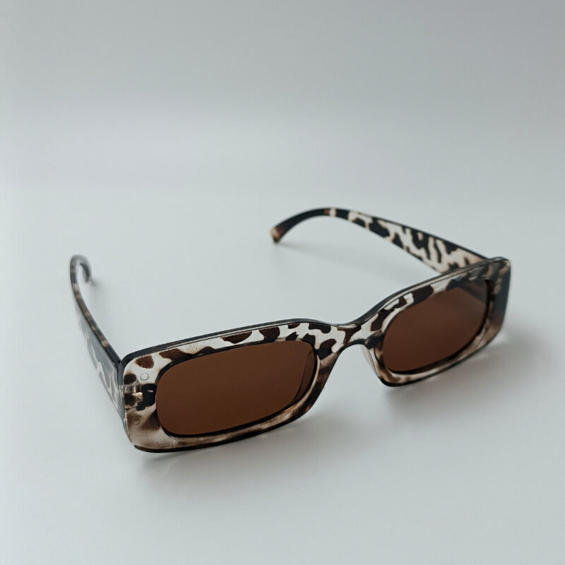 γυαλιά ηλίου με καφέ φακό animal print