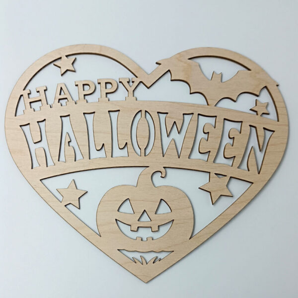 Διακοσμητική ξύλινη καρδιά για Halloween