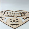 Χειροποίητη ξύλινη καρδιά με θέμα Halloween