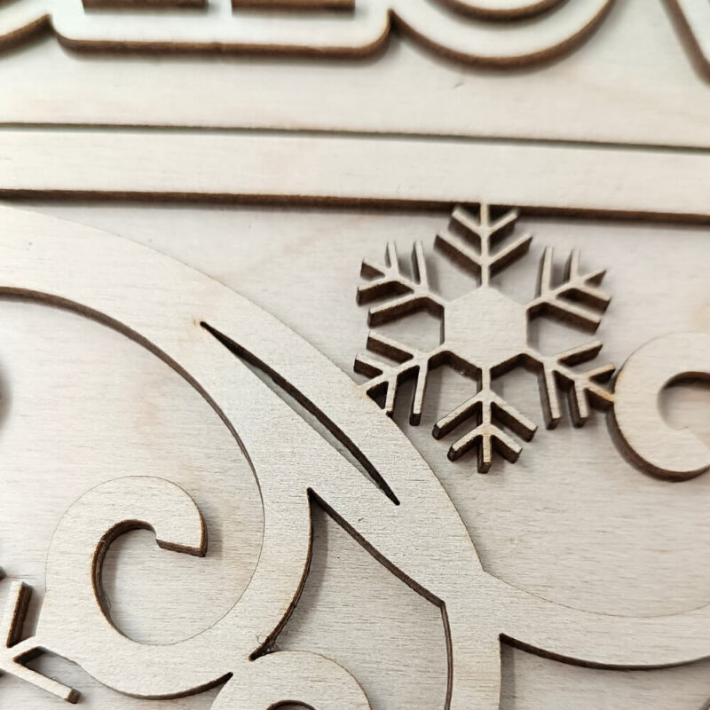 Χειροποίητο ξύλινο διακοσμητικό Let it Snow για τοίχο ή πόρτα