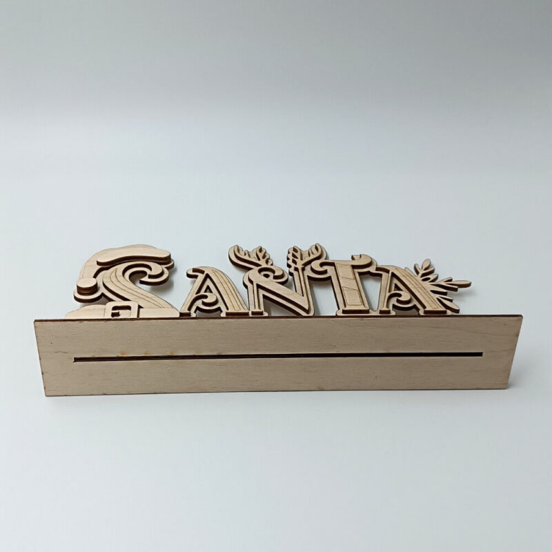 Χειροποίητο ξύλινο διακοσμητικό Santa Stop Here για γιορτινή διακόσμηση