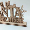 Ξύλινη διακόσμηση Santa Stop Here για σπίτι ή κατάστημα