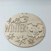 Χειμωνιάτικο ξύλινο διακοσμητικό Hello Winter για πόρτα ή τοίχο