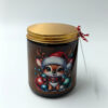 XMAS Little Reindeer κερί σε καραμελέ βάζο με σκούφο Άγιου Βασίλη