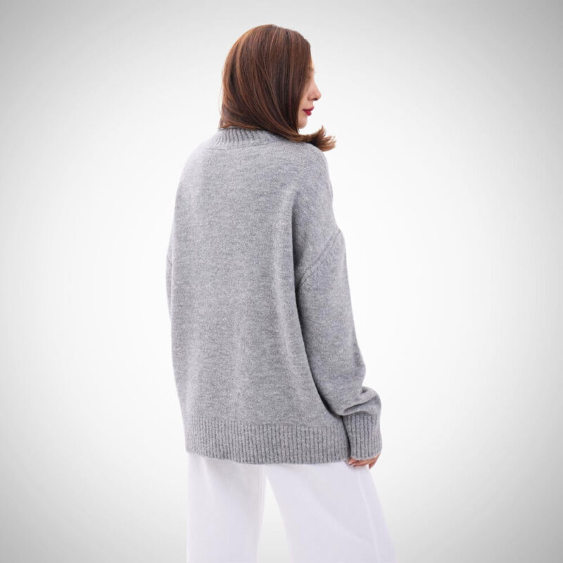 γυναικεία μπλούζα ζιβάγκο γκρι oversized Suga Style