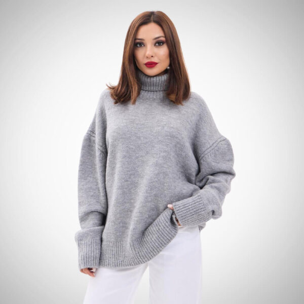 γυναικεία μπλούζα ζιβάγκο γκρι oversized Suga Style