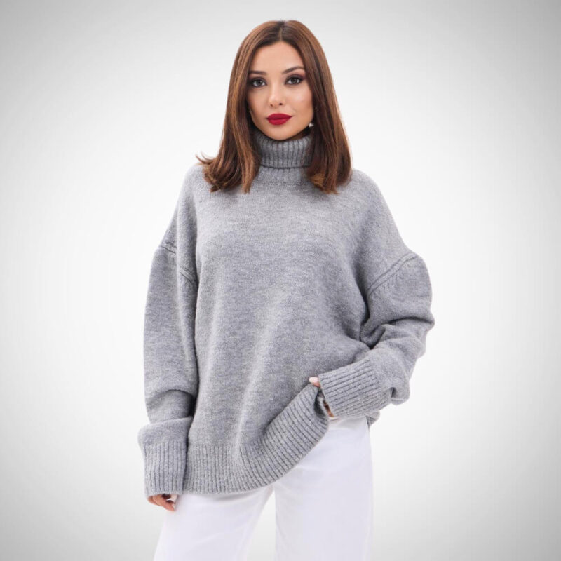 γυναικεία μπλούζα ζιβάγκο γκρι oversized Suga Style