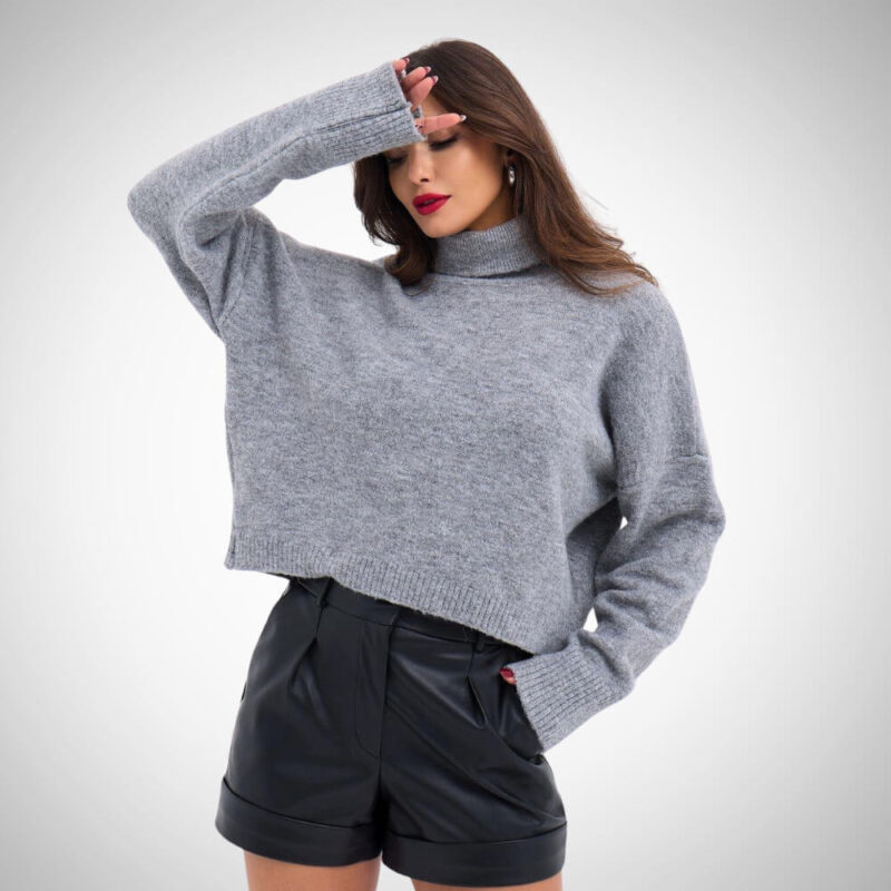 cropped πλεκτή μπλούζα ζιβάγκο Suga Style