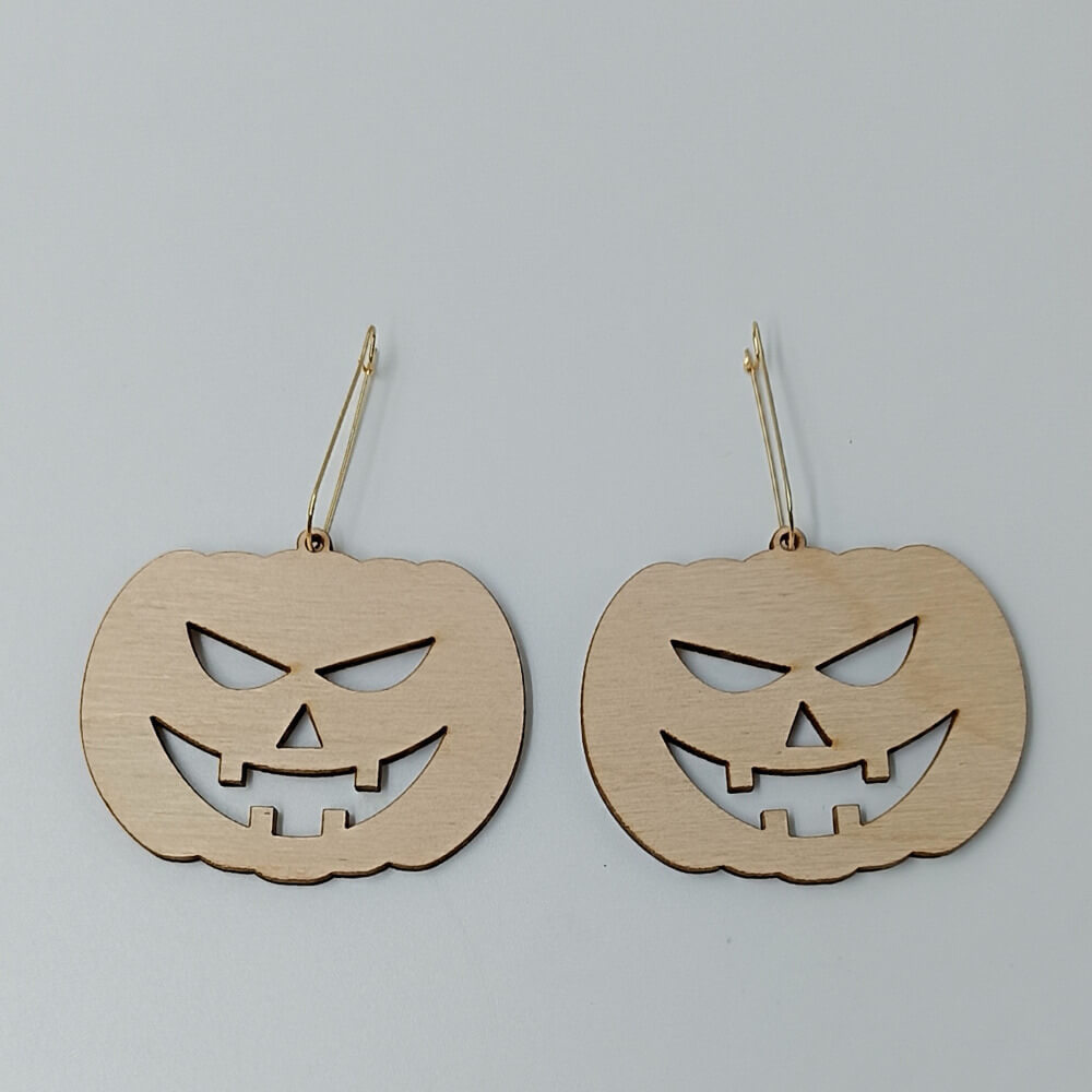 Spooky ξύλινα σκουλαρίκια Halloween