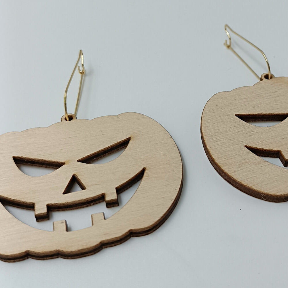 ToXylo σκουλαρίκια κολοκύθα Halloween από ξύλο