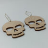 Χειροποίητα ξύλινα σκουλαρίκια σε σχήμα κρανίου