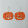 Ζευγάρι χειροποίητων ξύλινων σκουλαρικιών κολοκύθας για Halloween