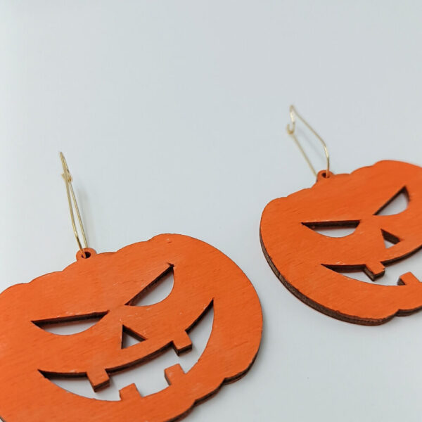 ToXylo ξύλινα σκουλαρίκια spooky κολοκύθα