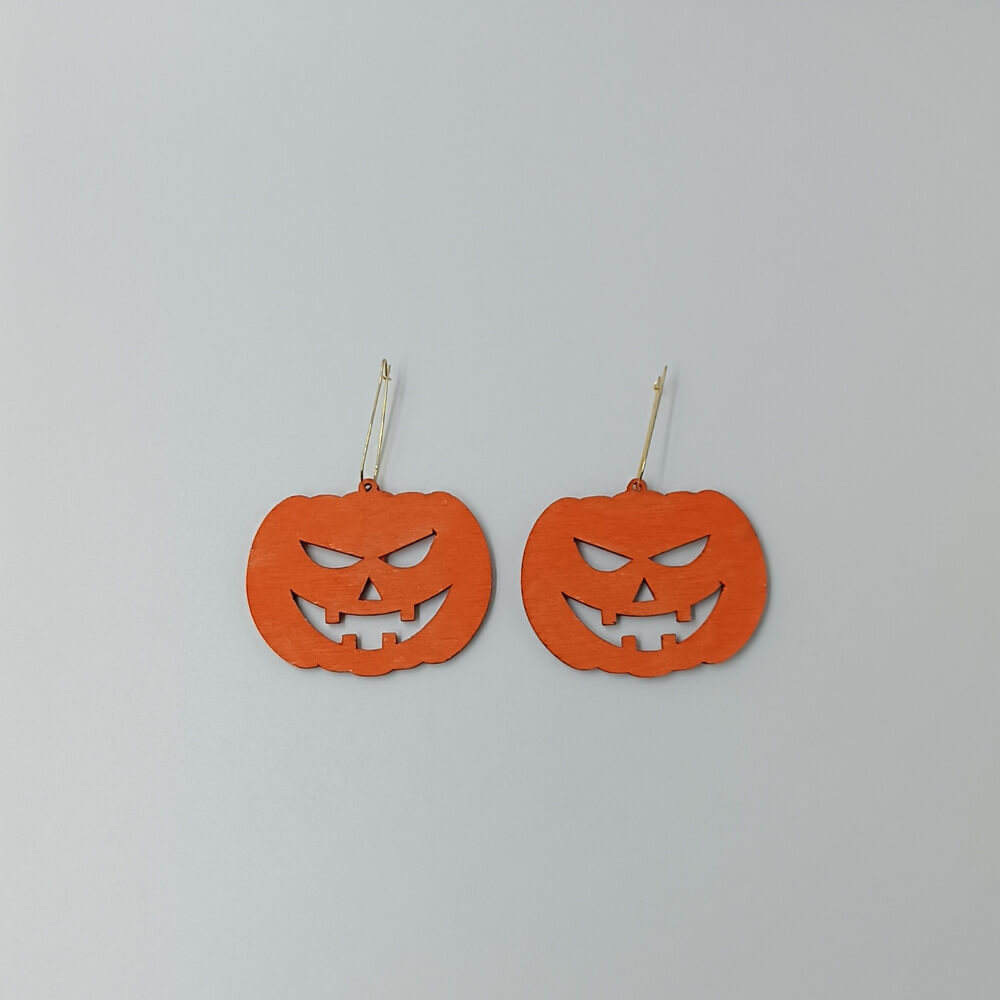 ToXylo ξύλινα σκουλαρίκια spooky κολοκύθα