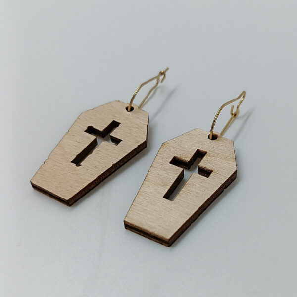 ToXylo σκουλαρίκια φέρετρο σε φυσικό ξύλο