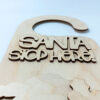 Χειροποίητη ξύλινη ταμπέλα Santa Stop Here για γιορτινή διακόσμηση