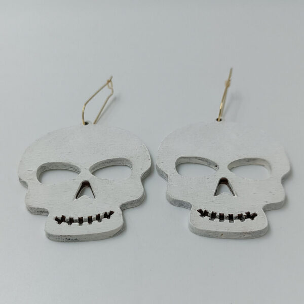 ToXylo ξύλινα σκουλαρίκια Halloween νεκροκεφαλή