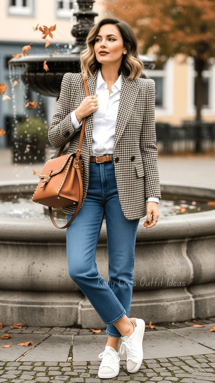 oversized σακάκι φθινόπωρο outfit γυναίκα