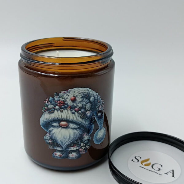 eco friendly χριστουγεννιάτικο κερί μελομακάρονο 220ml premium συσκευασία