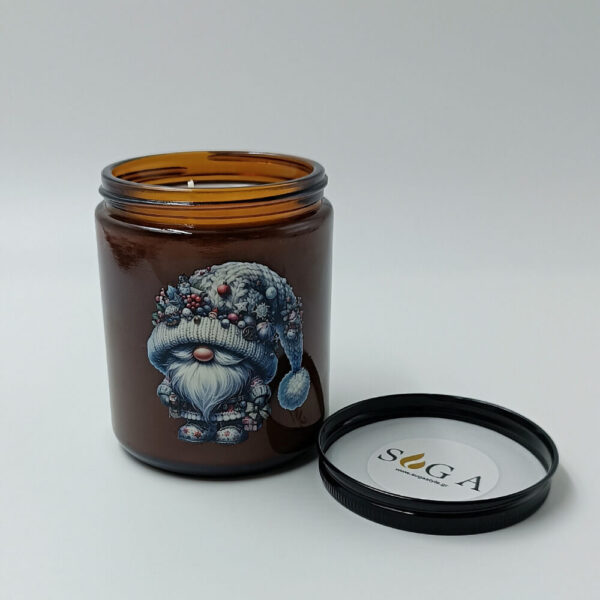 eco friendly χριστουγεννιάτικο κερί μελομακάρονο 220ml premium συσκευασία