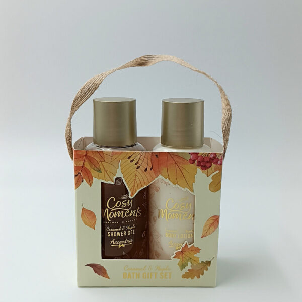 Σετ δώρου Cosy Moments Accentra με body lotion και αφρόλουτρο Caramel & Maple 2x100 ml