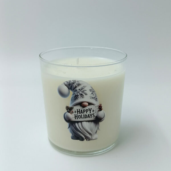 Κερί 380 ml αρώματος βανίλιας και κρουασάν σε λευκό ποτήρι Christmas Edition