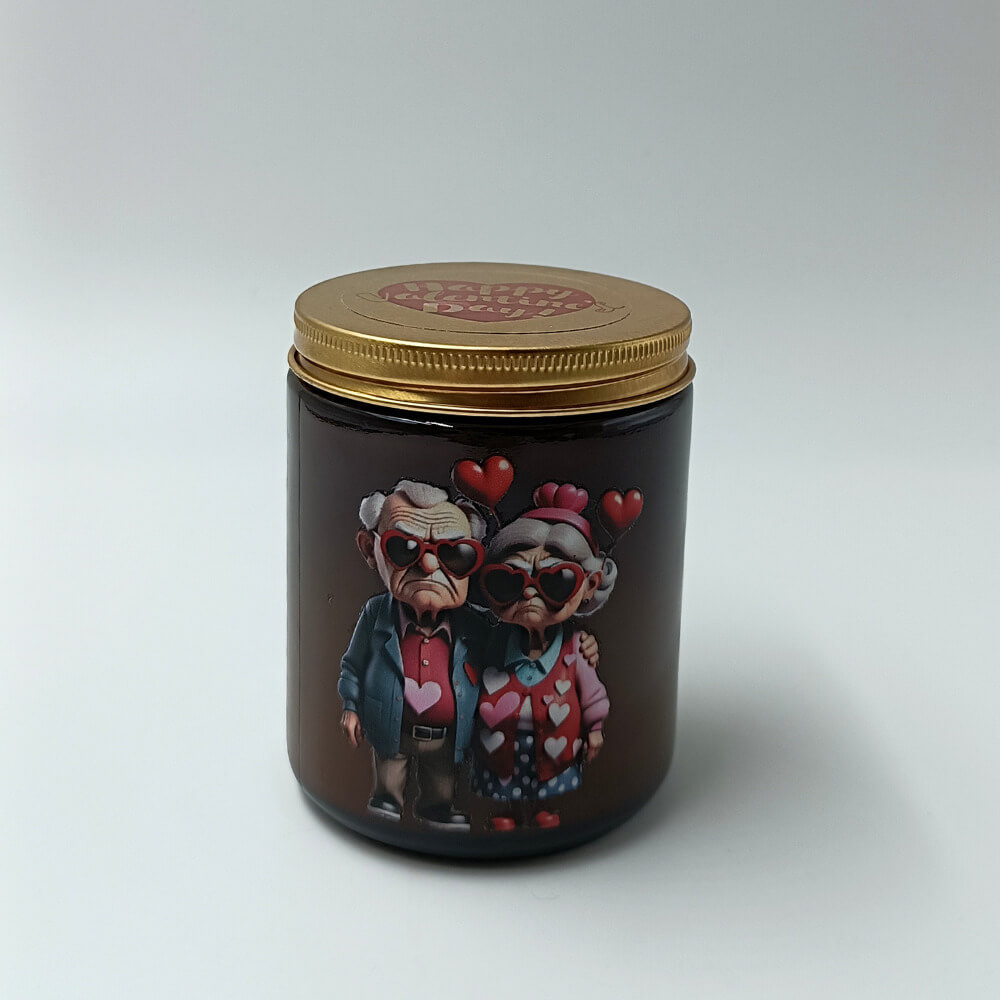 Γυάλινο δοχείο κερί ρομαντικό θέμα day-of-love pure vanilla cotton