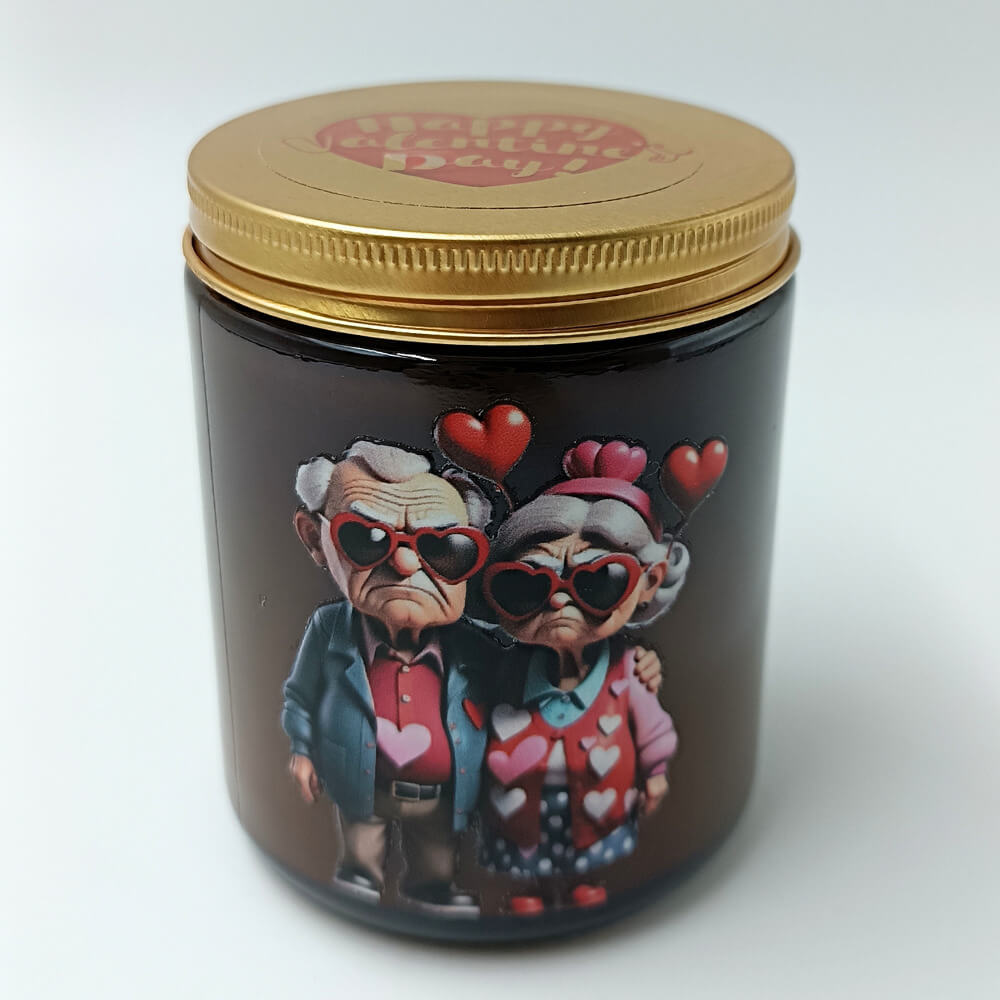 Γυάλινο δοχείο κερί ρομαντικό θέμα day-of-love pure vanilla cotton