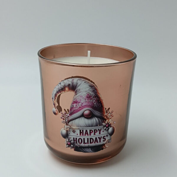 Rosegold glossy αρωματικό κερί με gnome και άρωμα μελομακάρονο & κανέλα