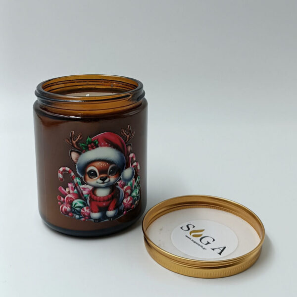Χριστουγεννιάτικο κερί 220ml με χαριτωμένο ταρανδάκι